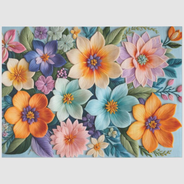Farbiges Papier für Blumenmuster (Vorderseite)
