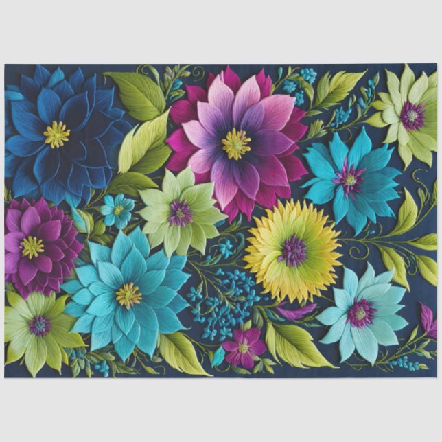 Farbiges Papier für Blumenmuster (Vorderseite)