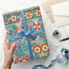 Farbiges Papier mit Blumenmuster Geschenkpapier