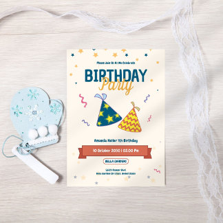 Farbiges Party zum Geburtstag Einladung