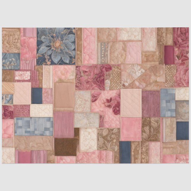 Farbiges Patchwork Quilt Art Tissue Paper Seidenpapier (Vorderseite)