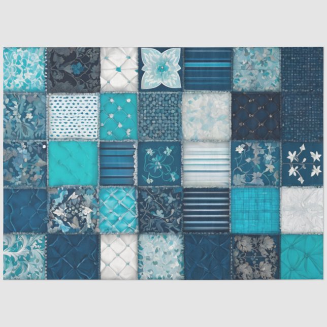 Farbiges Patchwork Quilt Art Tissue Paper Seidenpapier (Vorderseite)