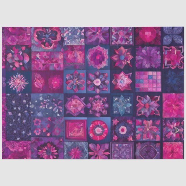 Farbiges Patchwork Quilt Art Tissue Paper Seidenpapier (Vorderseite)