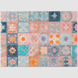 Farbiges Patchwork Quilt Art Tissue Paper Seidenpapier