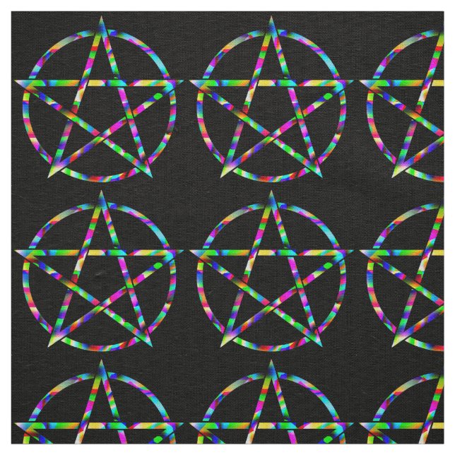 Farbiges Pentagramm Stoff (Muster)