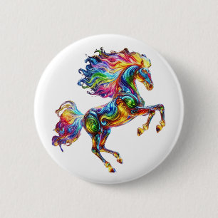 Farbiges Pferd Button