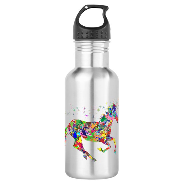 Farbiges Pferd Edelstahlflasche (Vorderseite)