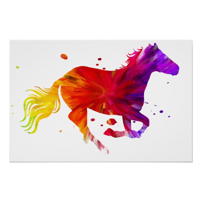 Farbiges Pferd Poster (Vorderseite)