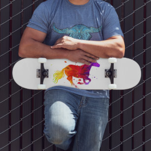 Farbiges Pferd Skateboard