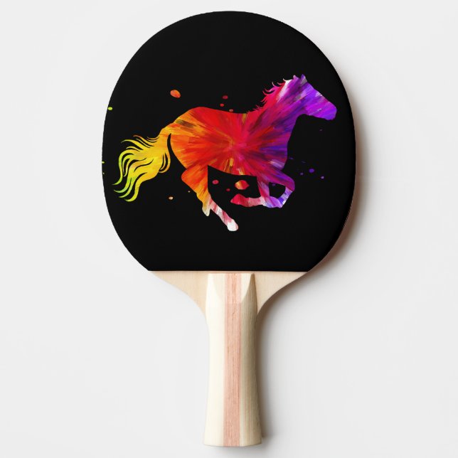 Farbiges Pferd Tischtennis Schläger (Vorderseite)