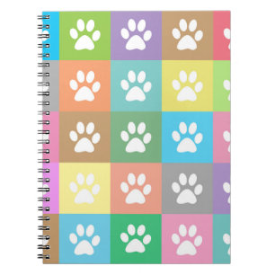 Farbiges Pfotenmuster Notizblock