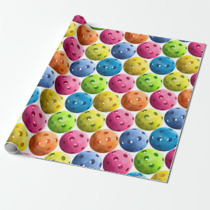 Farbiges Pickleball-Muster Geschenkpapier
