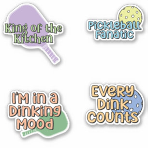 Farbiges Pickleball Player Sticker Pack