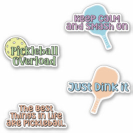 Farbiges Pickleball Player Sticker Pack