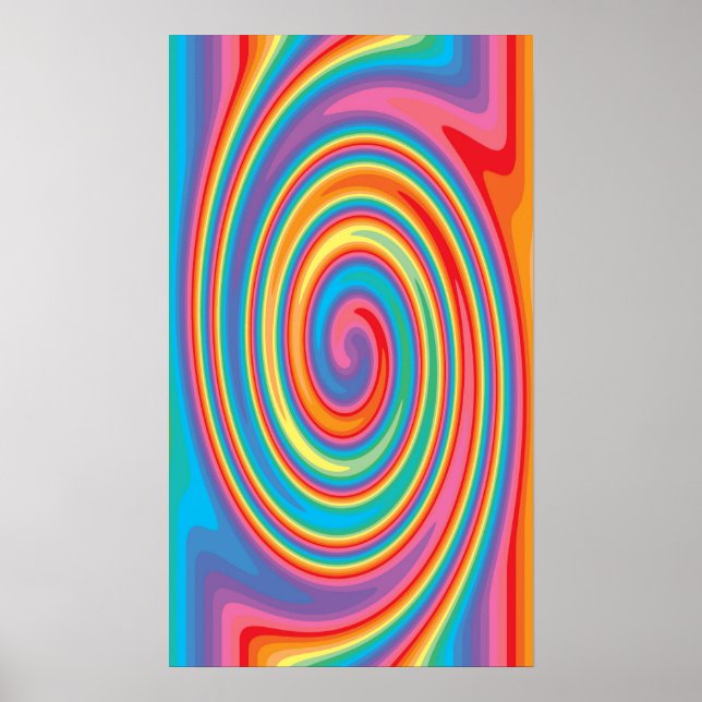 Farbiges Pinrad-Kunstmuster-Poster Poster (Vorne)