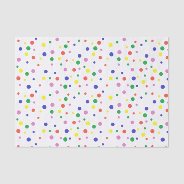 Farbiges Polka Dots Tissue Paper Seidenpapier (Vorderseite)