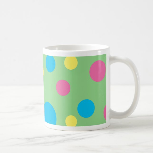Farbiges Polka-Punktmuster Kaffeetasse (Rechts)