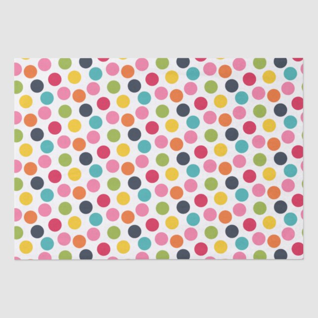 Farbiges Polka-Punktpapier Seidenpapier (Vorderseite)