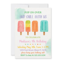 Farbiges Popsicle Party Geburtstagseinladung