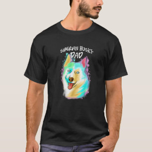 Farbiges Portrait Sibirischer Husky-Hund Vater Vat T-Shirt