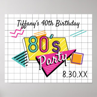 Farbiges Poster aus den 80er Jahren des Party
