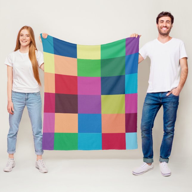 Farbiges Prüfbrettmuster Fleecedecke (Beispiel)