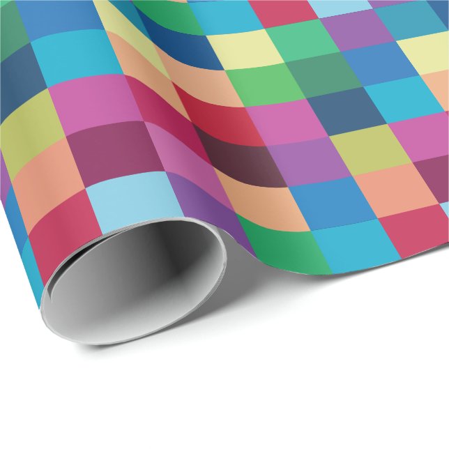 Farbiges Prüfbrettmuster Geschenkpapier (Rolleneckpunkt)