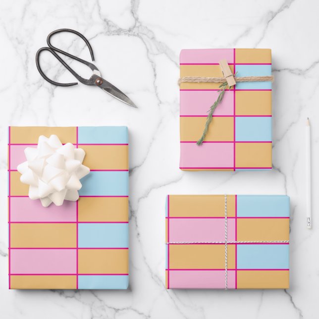 Farbiges Prüfmuster Geschenkpapier Set (Vorderseite)