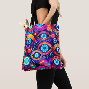 Farbiges Psychedelisches Augenmuster Tasche