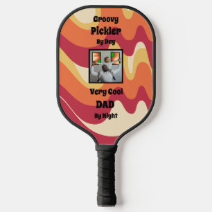 Farbiges Psychedelisches Foto "Cooler Vater" Pickleball Schläger