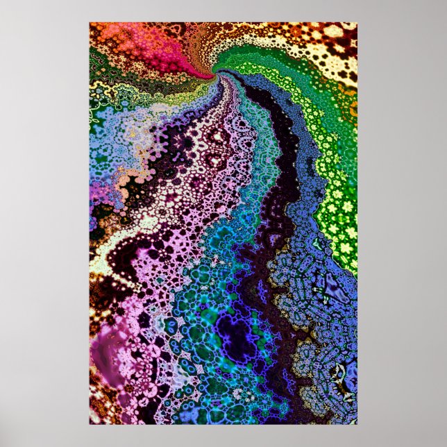 Farbiges psychedelisches Fraktal Poster (Vorne)