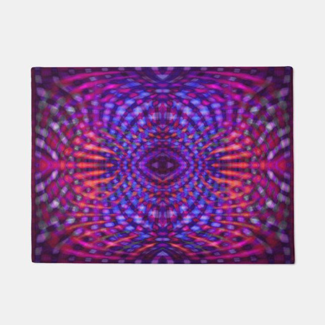Farbiges psychedelisches Muster Fußmatte (Vorderseite)