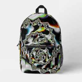 Farbiges psychedelisches Spiral-Fraktal Bedruckter Rucksack