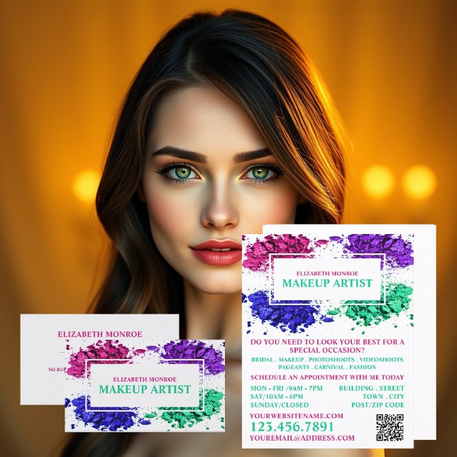 Farbiges Pulver, künstlerische Werbung für Makeup Flyer (Von Creator hochgeladen)