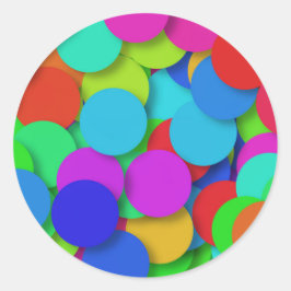 Farbiges Punktkreismuster Runder Aufkleber