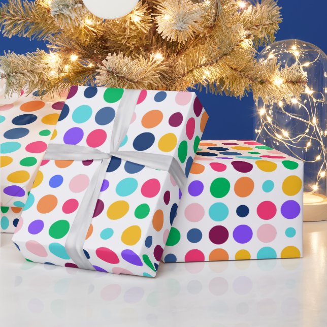 Farbiges Punktmuster Geschenkpapier (Feiertage)