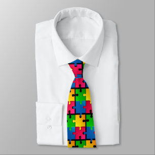 Farbiges Puzzle-Muster Herren-Schlips Krawatte