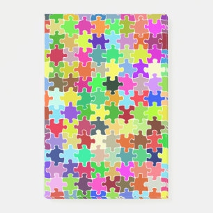 Farbiges Puzzle-Muster Post-it Klebezettel