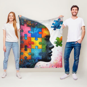 Farbiges Puzzlespiel Fleecedecke