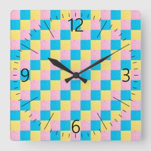 Farbiges Quadrat Quadratische Wanduhr