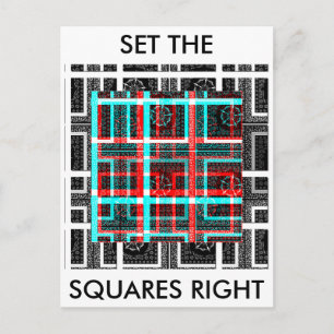 Farbiges quadratisches Labyrinth Geometrisches Kar Postkarte