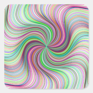Farbiges Rainbow-Prism-wirbelrad Quadratischer Aufkleber