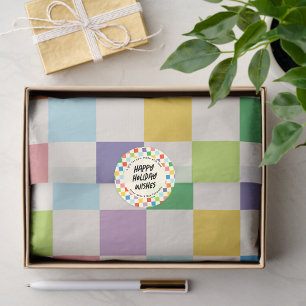 Farbiges Rainbow-Schachbrettmuster Seidenpapier