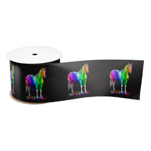 Farbiges Regenbogen-Dripping Satinband