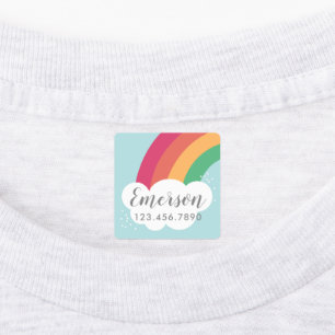 Farbiges Regenbogen Kinder Aufbügler Etikett