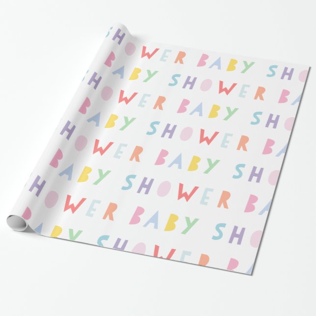Farbiges Regenbogen Modernes Wrapping Paper für Ba Geschenkpapier (Ungerollt)