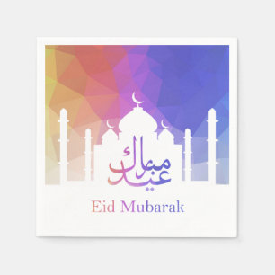 Farbiges Regenbogen-Polygonal-Eid-Moschee-Papier N Serviette