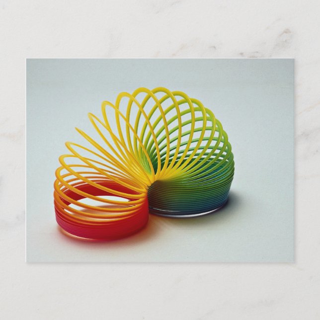 Farbiges Regenbogen-Schlingenspielzeug für Kinder Postkarte (Vorderseite)