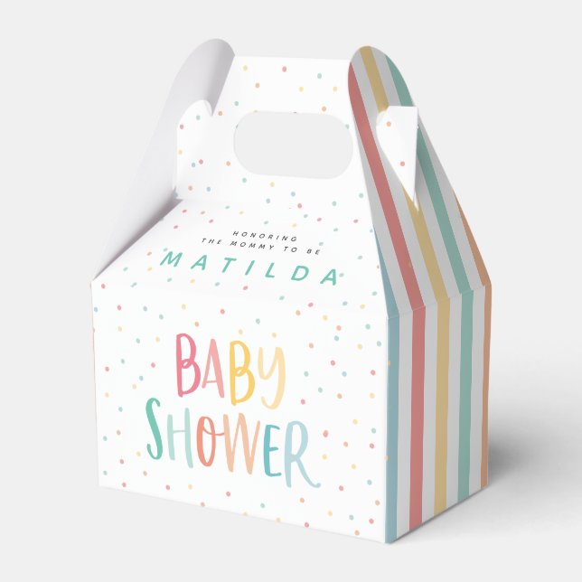 Farbiges Regenbogenbaby Dusche Party Geschenkschachtel (Vorderseite)