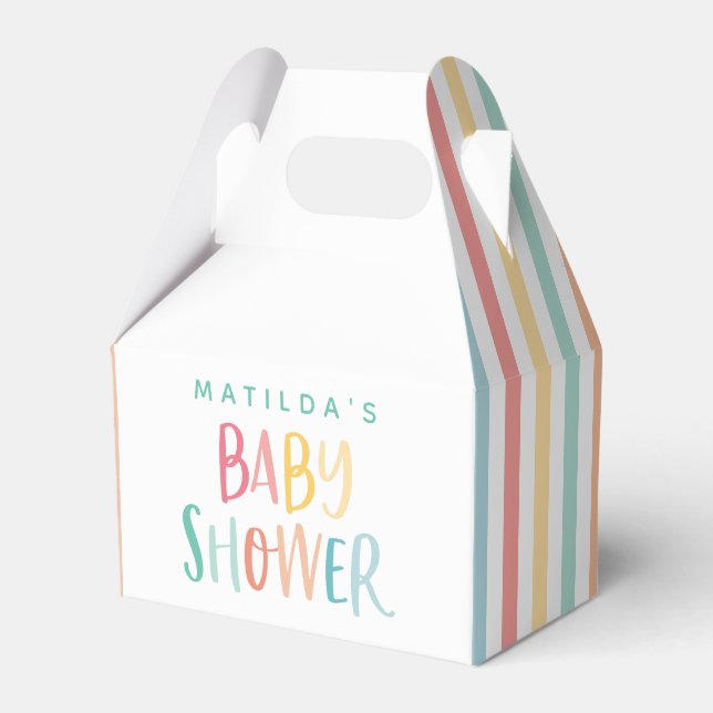 Farbiges Regenbogenbaby Dusche Party Geschenkschachtel (Vorderseite)